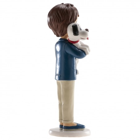 Figura di torta bambino comunione con cagnolino