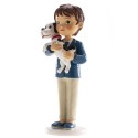 Figura di torta bambino comunione con cagnolino