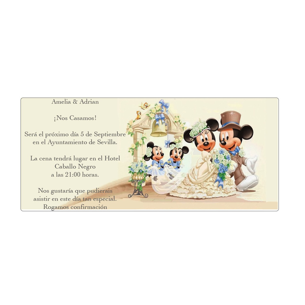 Inviti per matrimoni Topolino
