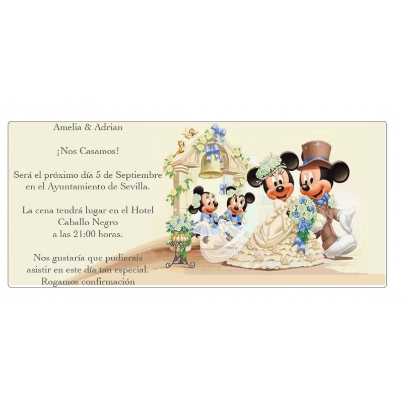 Inviti per matrimoni Topolino