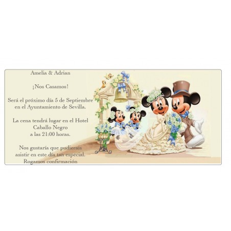 Inviti per matrimoni Topolino