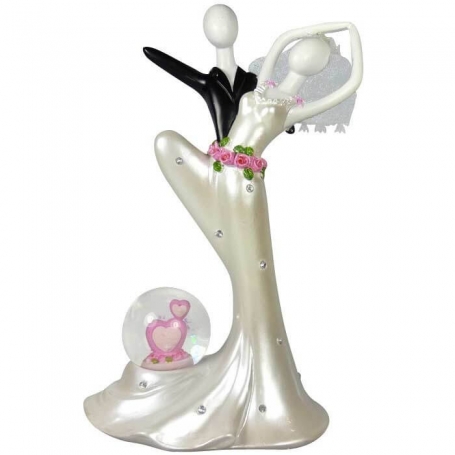 Figura di sposi eleganti per dettagli invitati matrimonio