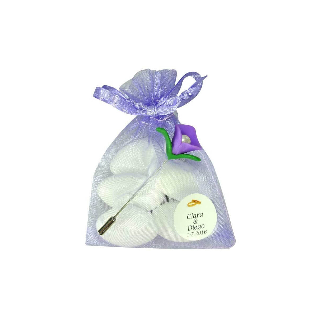 Spille da sposa personalizzate con giglio di calla