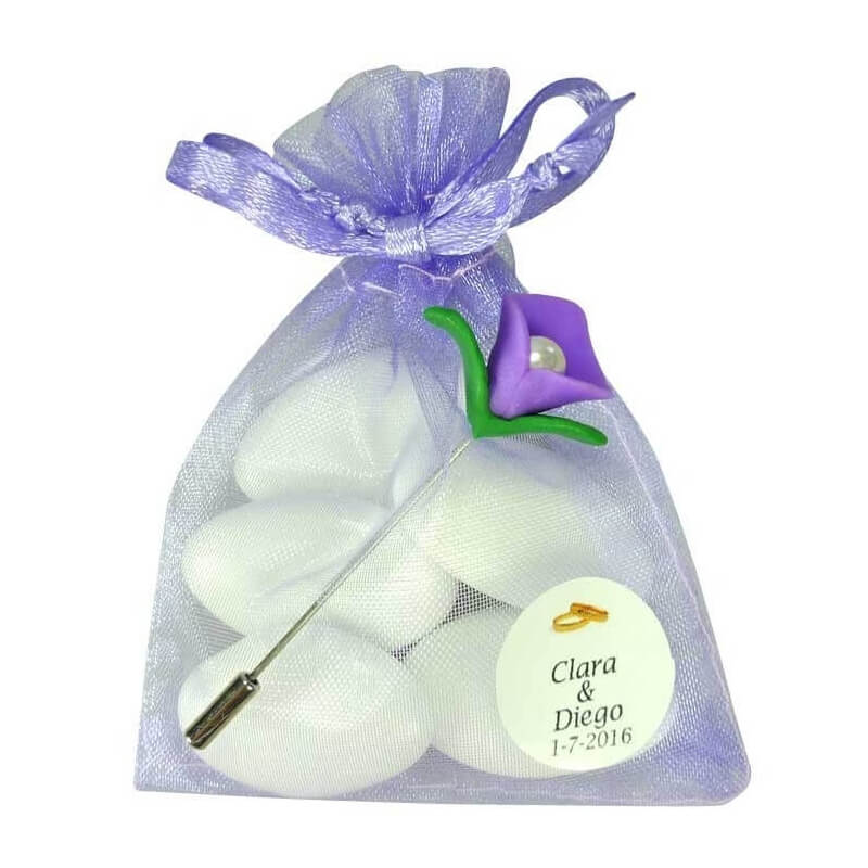 Spille da sposa personalizzate con giglio di calla