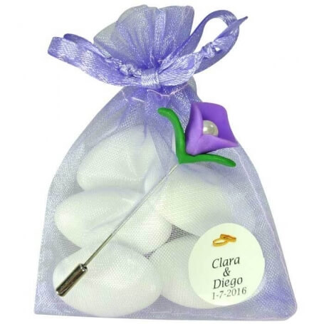 Spille da sposa personalizzate con giglio di calla