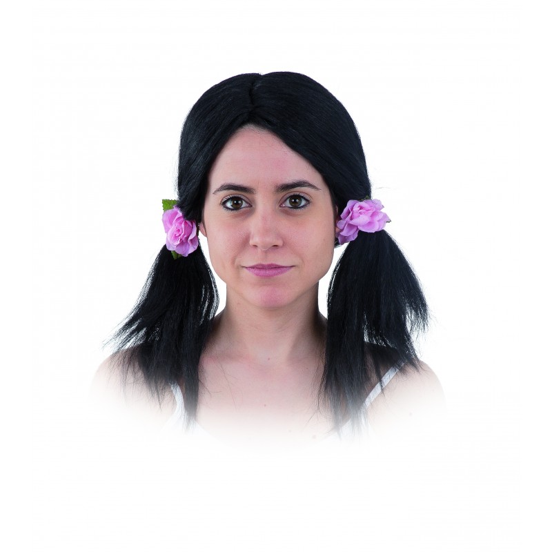 Trecce parrucca con fiori