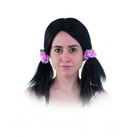 Trecce parrucca con fiori