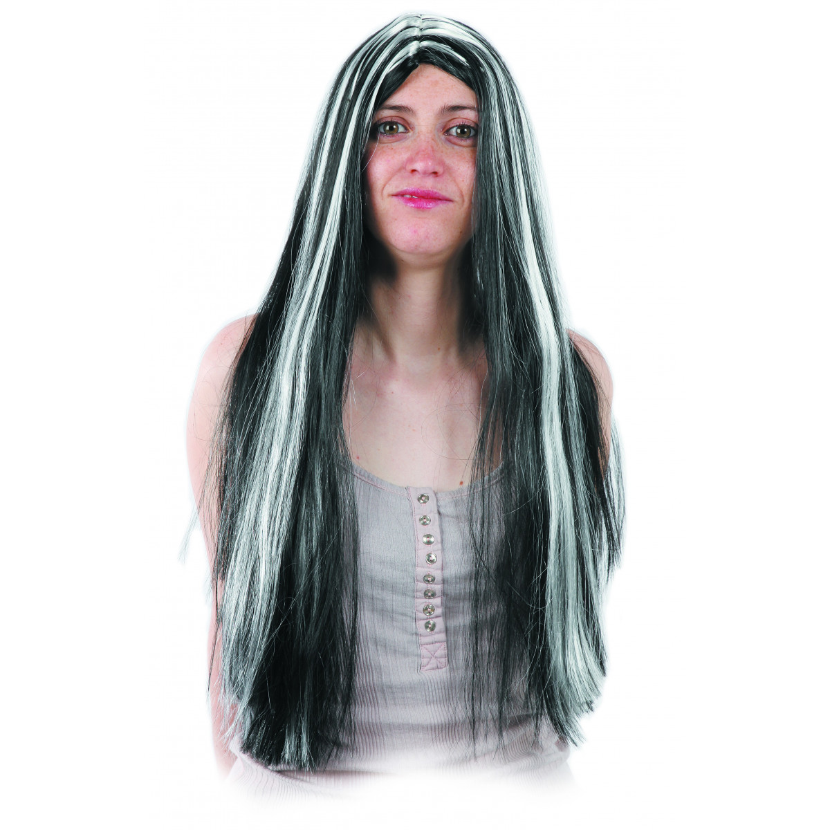 Parrucca hippie con ciocche bianche