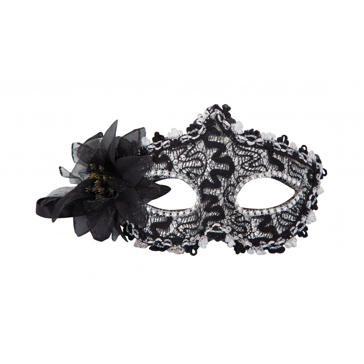 Maschera di pizzo con fiore