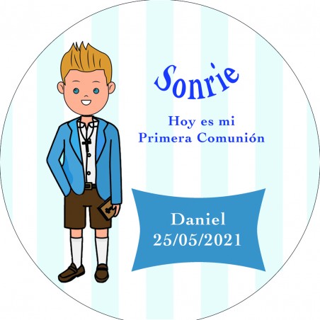 Adesivo Tondo 3 cm Comunione Bimbo