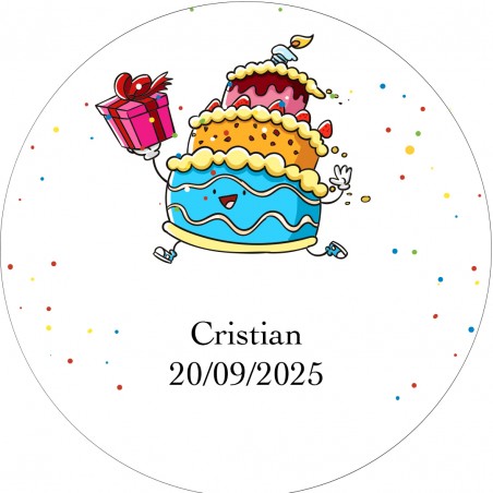 Adesivo personalizzato per compleanno da 3 cm