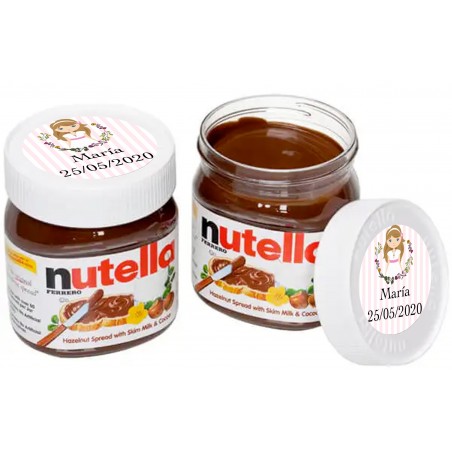 25g di Nutella personalizzata con adesivo per la comunione di una bambina