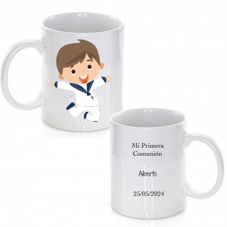 Tazza personalizzata per il bambino della comunione con testo e nome