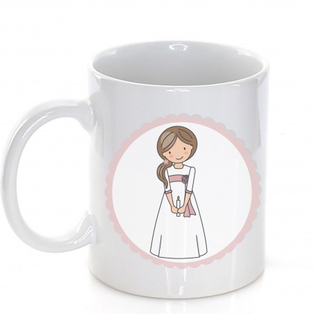 Tazza per la comunione personalizzata per bambine con frase e nome