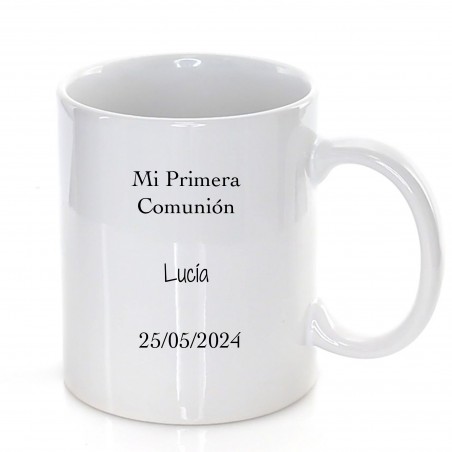 Tazza per la comunione personalizzata per bambine con frase e nome