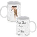 Tazza da matrimonio personalizzata con frase, nome e data