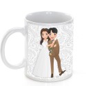 Tazza da matrimonio personalizzata con frase, nome e data