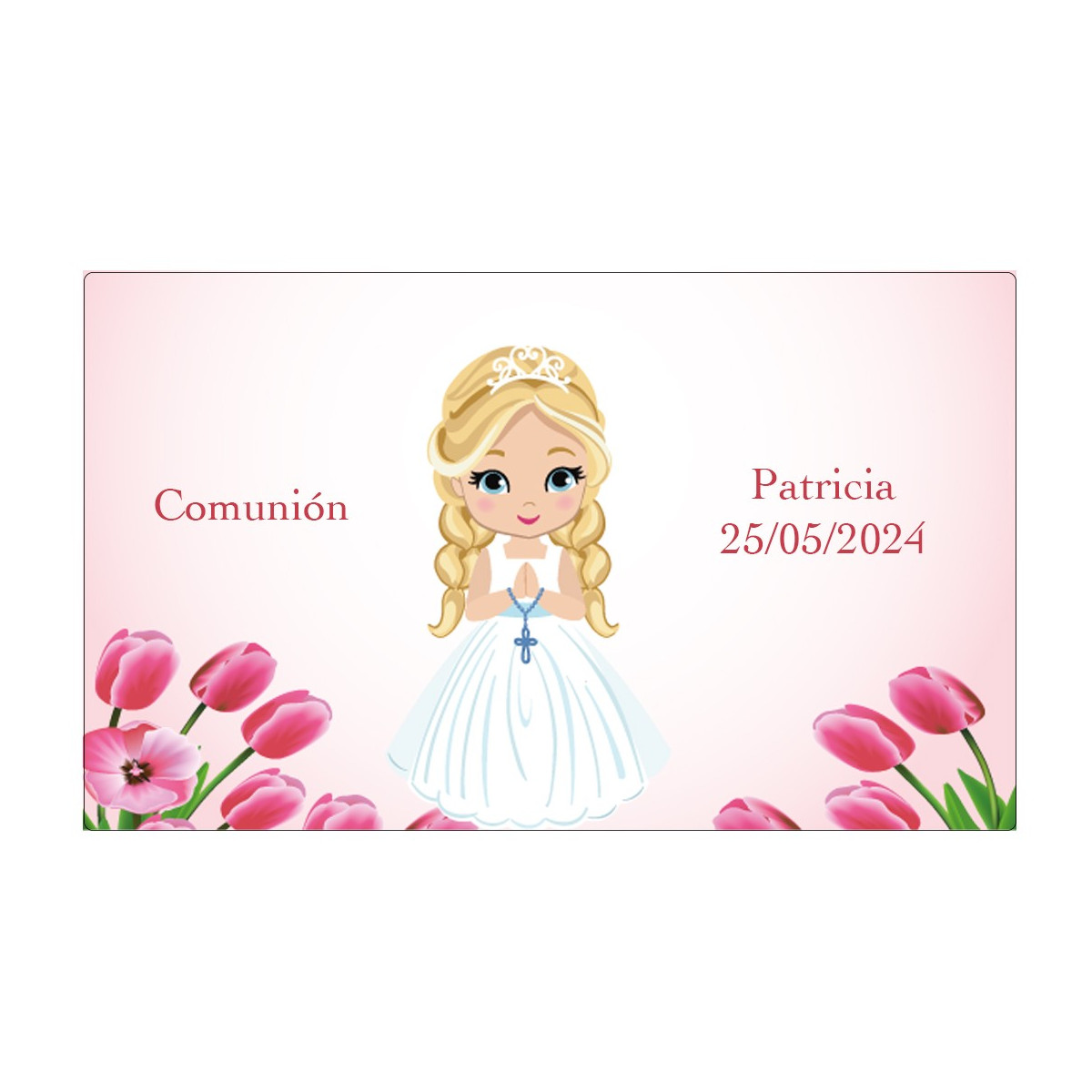 Adesivi personalizzati per la comunione delle bambine con nome e data