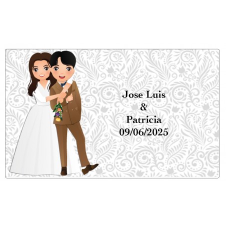 Adesivo personalizzato per matrimonio con nomi e data