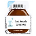 15g di Nutella per un servizio personalizzato con adesivo per il battesimo del bambino