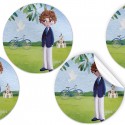 Pacco da 96 adesivi bambino comunione di 4 cm