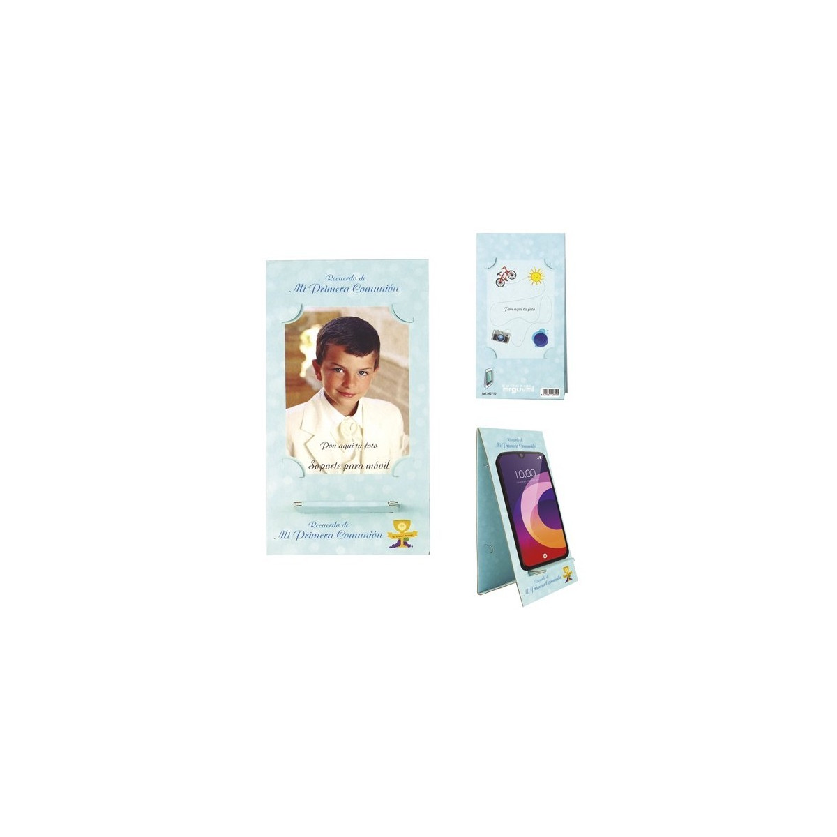 Supporto per mobile con design di comunione in colore celeste