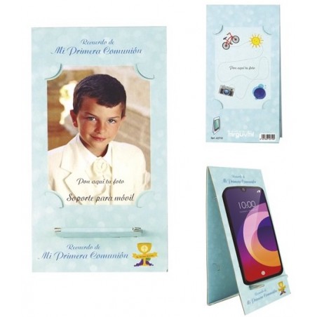 Supporto per mobile con design di comunione in colore celeste