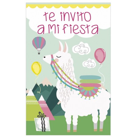 Pacchetto di 8 inviti compleanno modello lama