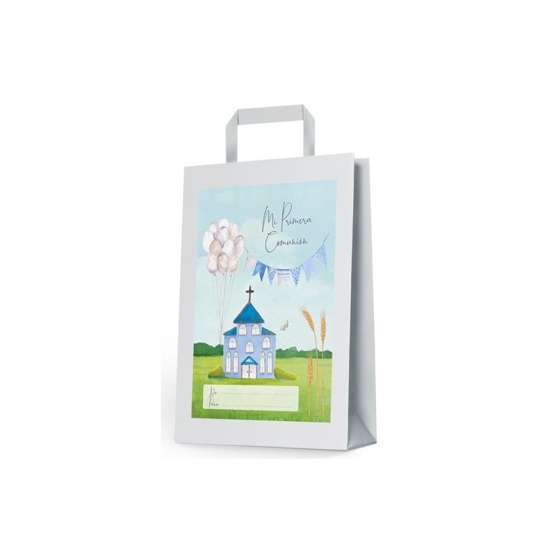 Borsa grande comunione chiesa blu