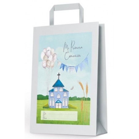 Borsa grande comunione chiesa blu