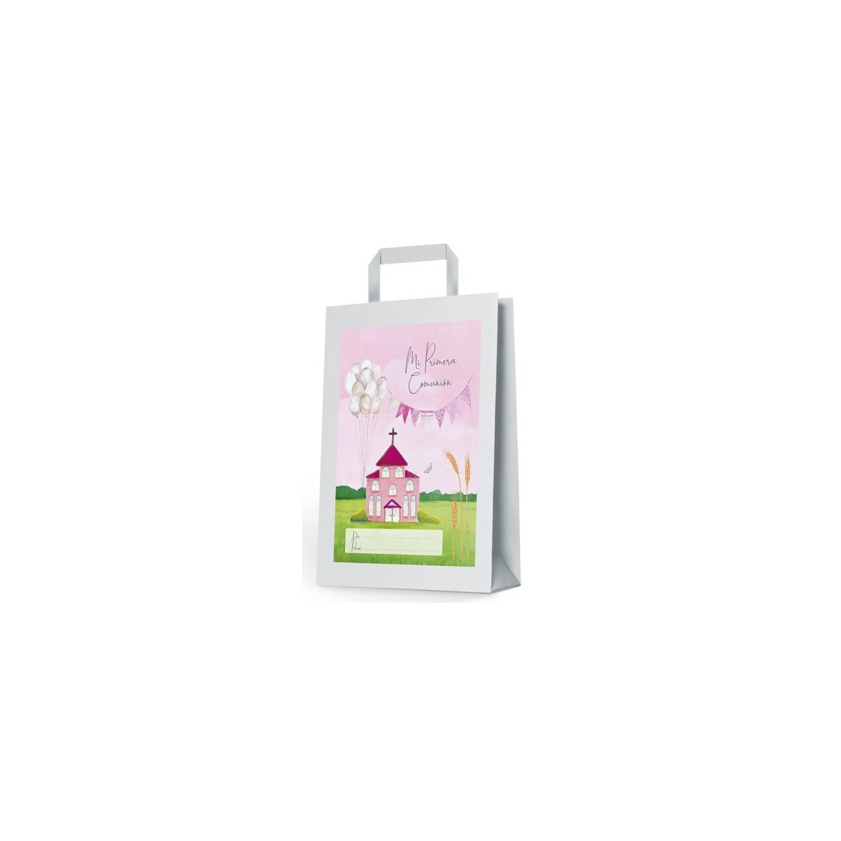 Borsa piccola comunione chiesa rosa