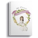 Libretto piccolo con anelli bambina comunione seduta