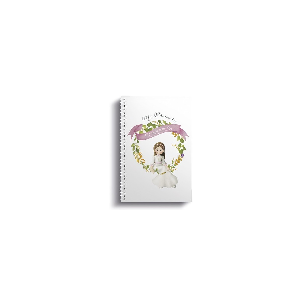 Libretto piccolo con anelli bambina comunione seduta