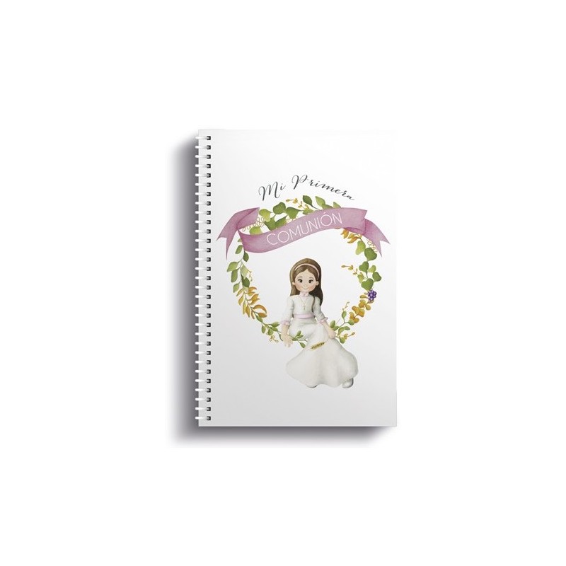Libretto piccolo con anelli bambina comunione seduta