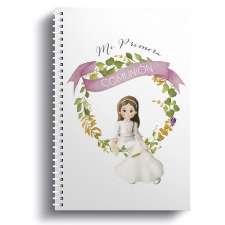 Libretto piccolo con anelli bambina comunione seduta
