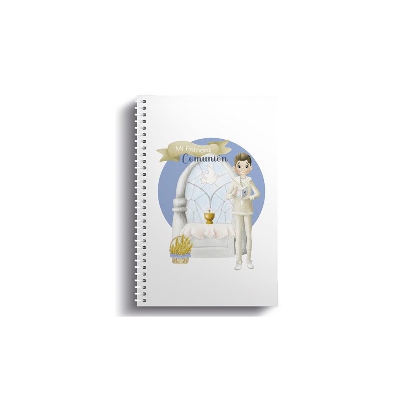 Quaderno piccolo ad anelli bambino comunione davanti all'altare
