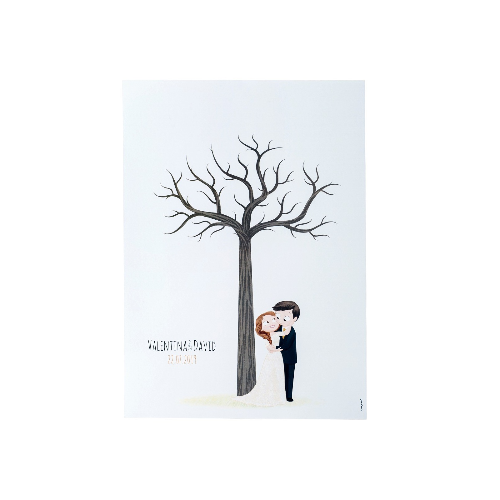 Stampa di matrimonio per incorniciare il design dell albero dell impronta