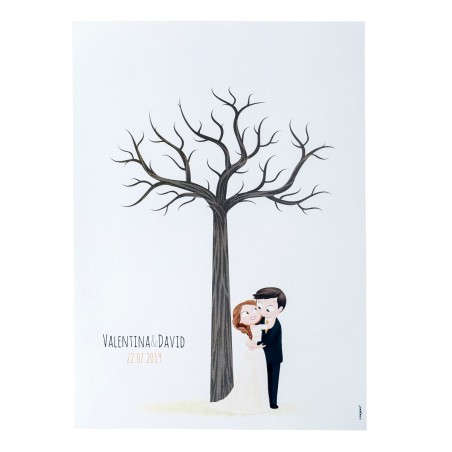 Stampa di matrimonio per incorniciare il design dell albero dell impronta
