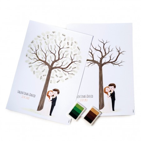 Stampa di matrimonio per incorniciare il design dell albero dell impronta