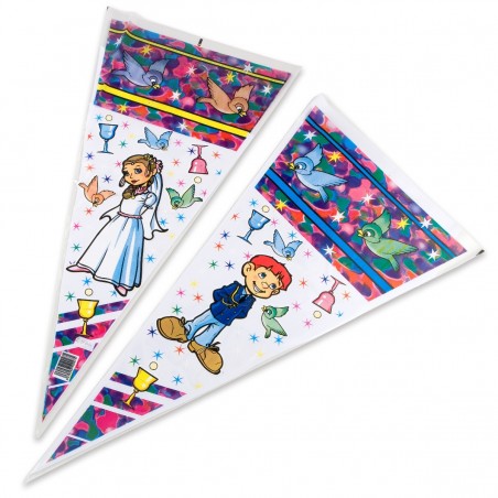 Pack di 100 sacchetti comunione bambino bambina 25x50cm prezzo x 100u.