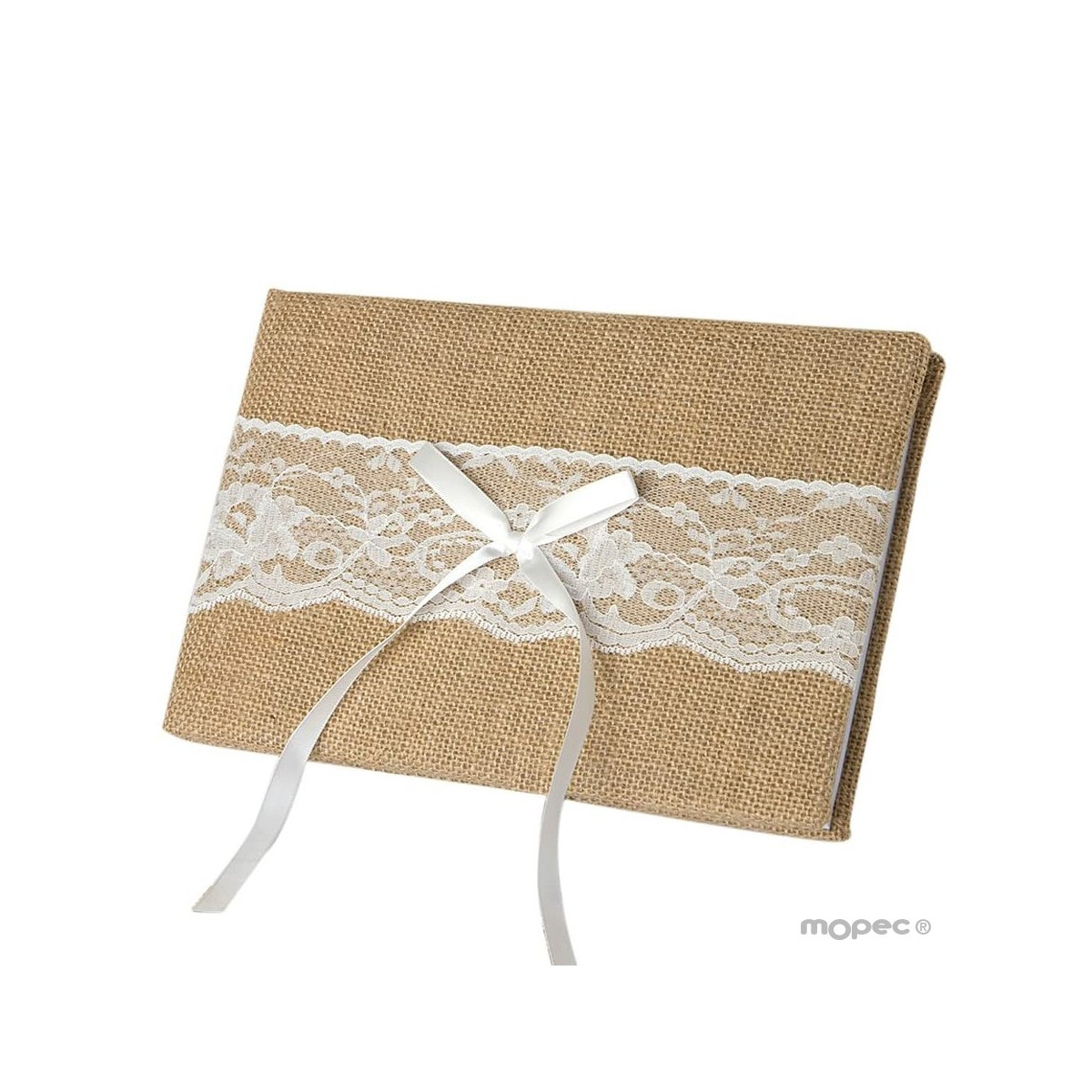 Libro d autore con juta e pizzo in confezione regalo 25x16cm (74 pagine) in confezione regalo
