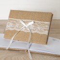 Libro d autore con juta e pizzo in confezione regalo 25x16cm (74 pagine) in confezione regalo