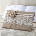 Libro delle firme per matrimonio in iuta e pizzo