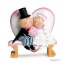 Figura di torta matrimonio pit & pita seduti