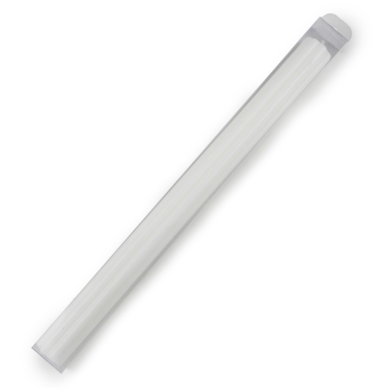 Cero di battesimo bianco canalato presentato in scatola