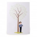 Foglio firma bimbo comunione con pallina 42x29 5cm