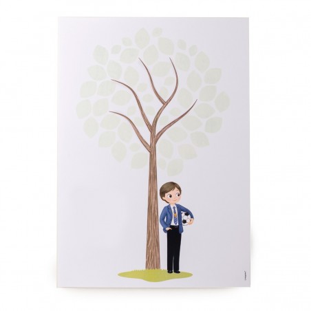 Foglio firma bimbo comunione con pallina 42x29 5cm
