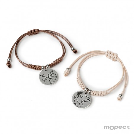 Bracciali in corda con medaglia simbolo di pace Dettaglio elegante per eventi