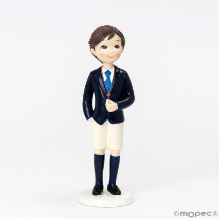 Figura di torta comunione bambino moro con pantaloni corti