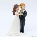 Figura di torta matrimonio sposi che brindano
